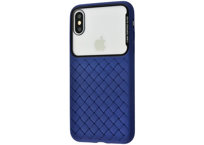 Чехол Baseus Glass Weaving для iPhone Xs Max синий