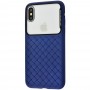 Чехол Baseus Glass Weaving для iPhone Xs Max синий