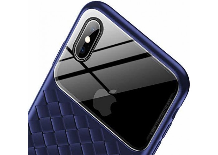 Чехол Baseus Glass Weaving для iPhone Xs Max синий