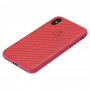Чехол Carbon New для iPhone X / Xs темно-красный