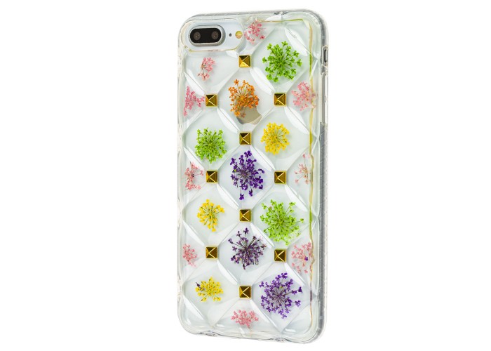 Чехол для iPhon 7 Plus / 8 Plus Flowers 3D укроп