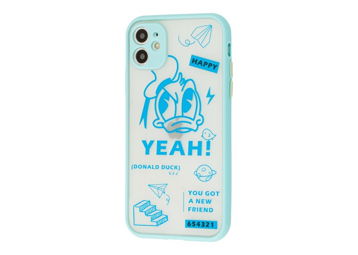 Чехол для iPhone 11 Picture shadow matte Donald Duck бирюзовый