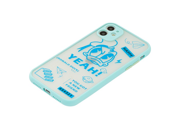 Чехол для iPhone 11 Picture shadow matte Donald Duck бирюзовый