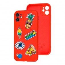 Чехол для iPhone 11 Wave Fancy color style pineapple / red