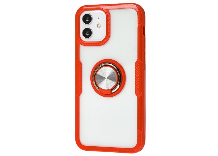 Чехол для iPhone 12 / 12 Pro Deen CrystalRing с кольцом красный