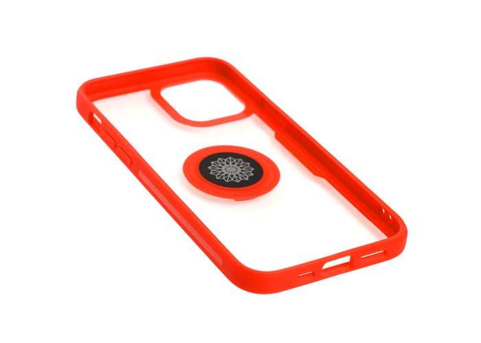 Чехол для iPhone 12 / 12 Pro Deen CrystalRing с кольцом красный