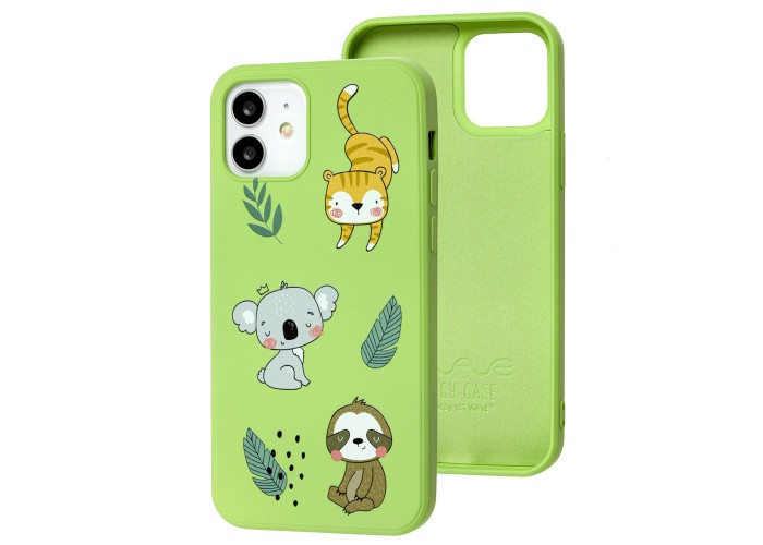 Чехол для iPhone 12 / 12 Pro Wave Fancy animals / mint gum