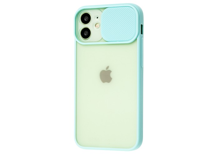 Чехол для iPhone 12 mini LikGus Camshield camera protect бирюзовый