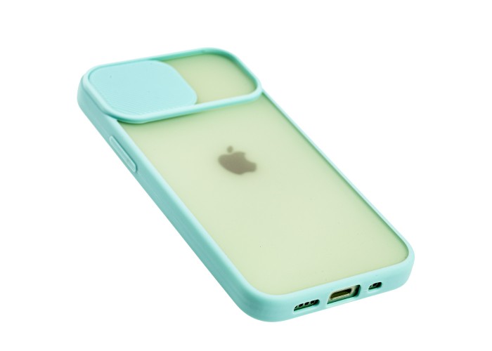 Чехол для iPhone 12 mini LikGus Camshield camera protect бирюзовый
