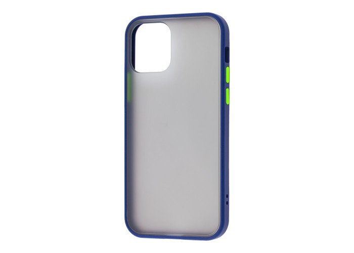 Чехол для iPhone 12 mini LikGus Maxshield синий / салатовй