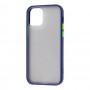Чехол для iPhone 12 mini LikGus Maxshield синий / салатовй