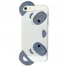 Чехол для iPhone 5 панда с ушками серый