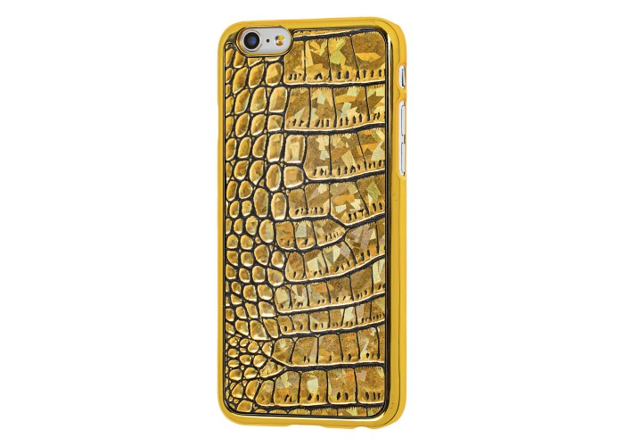 Чехол для iPhone 6 Plastic Crocodile золотистый