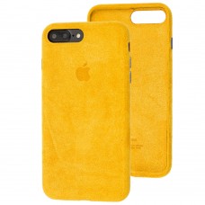 Чехол для iPhone 7 Plus / 8 Plus Alcantara 360 желтый