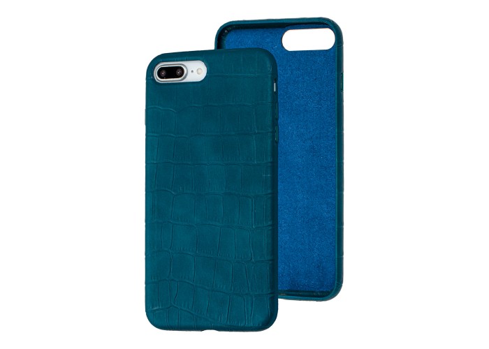 Чехол для iPhone 7 Plus / 8 Plus Leather croco full зеленый