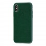 Чехол для iPhone X / Xs Leather cover зеленый