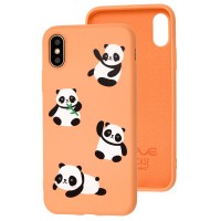 Чехол для iPhone X / Xs Wave Fancy panda / peach