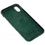 Чехол для iPhone Xr Alcantara 360 темно-зеленый