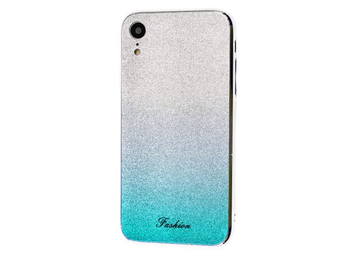 Чехол для iPhone Xr Ambre Fashion серебристый / бирюзовый