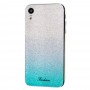Чехол для iPhone Xr Ambre Fashion серебристый / бирюзовый