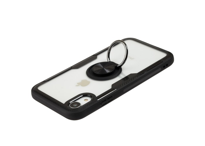 Чехол для iPhone Xr Deen CrystalRing с кольцом черный