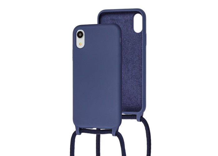 Чехол для iPhone Xr Lanyard without logo midnight blue