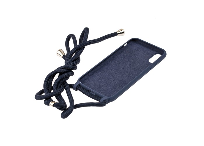Чехол для iPhone Xr Lanyard without logo midnight blue