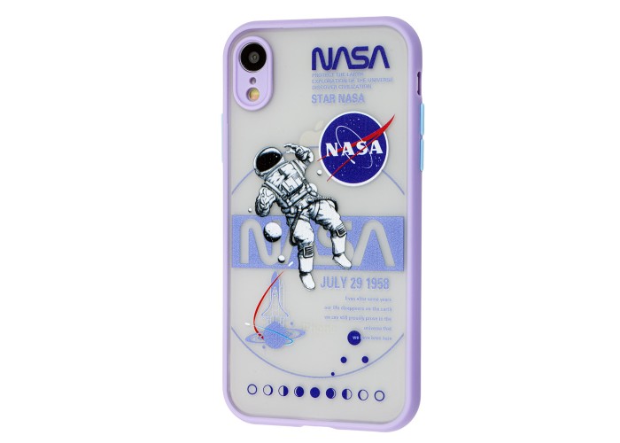 Чехол для iPhone Xr Picture shadow matte space nasa / light purple