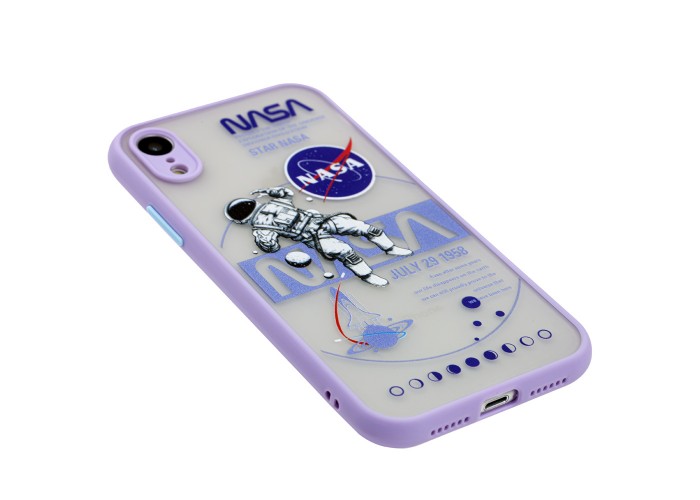 Чехол для iPhone Xr Picture shadow matte space nasa / light purple