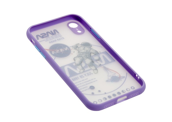 Чехол для iPhone Xr Picture shadow matte space nasa / light purple