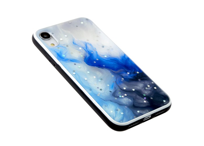 Чехол для iPhone Xr блестки print + popsocket 
