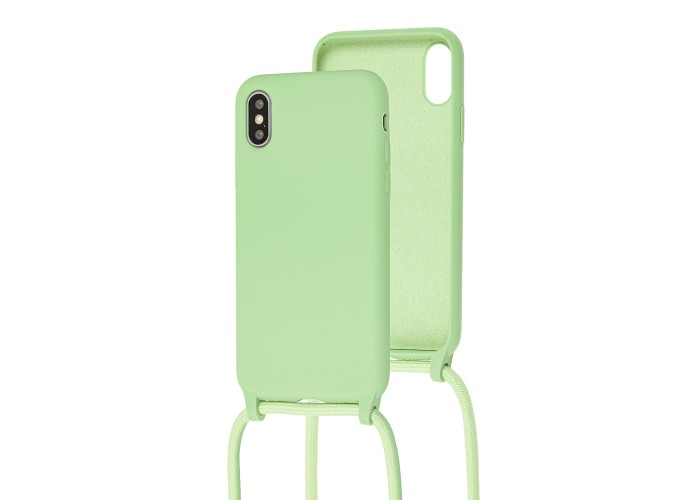 Чехол для iPhone Xs Max Lanyard without logo mint gum