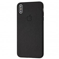 Чехол для iPhone Xs Max Leather cover черный