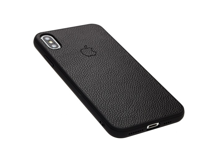 Чехол для iPhone Xs Max Leather cover черный