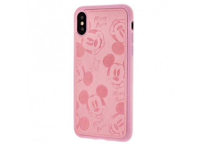 Чехол для iPhone Xs Max Mickey Mouse leather розовый