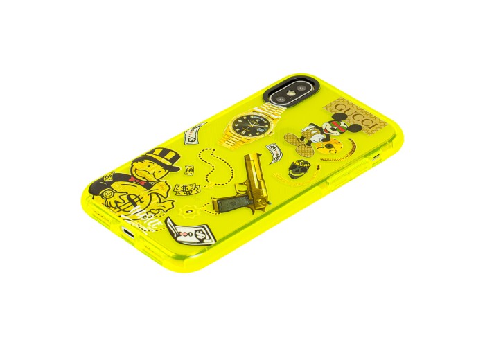 Чехол для iPhone Xs Max Neon print Микки Маус glamor