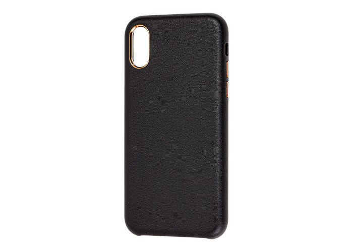 Чехол для iPhone Xs Max Soft Leather черный