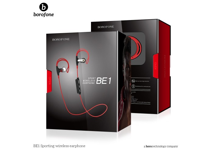 Гарнитура Bluetooth Borofone BE1 Sport красный