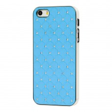 Чехол Diamond для iPhone 5 со стразами голубой