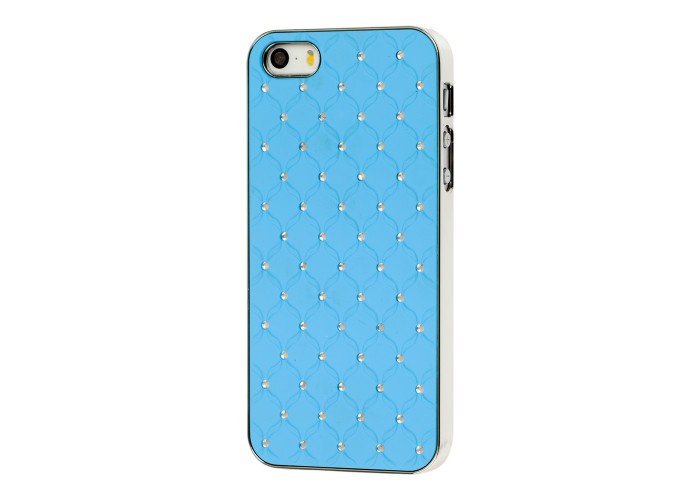 Чехол Diamond для iPhone 5 со стразами голубой