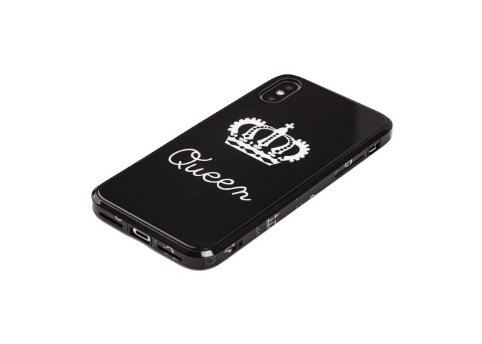 Чехол HQ glass для iPhone X / Xs королева черный