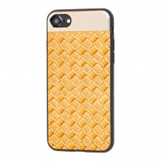 Чехол Leather Design для iPhone 7 / 8 case коричневый под магнитный держатель