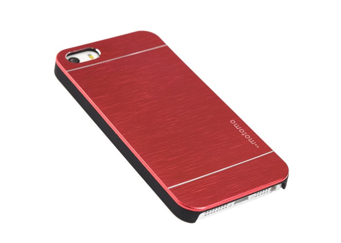 Чехол Motomo для iPhone 5 протиударный с металлом красный