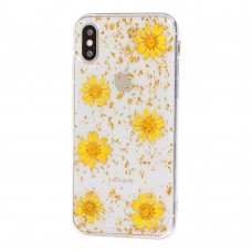 Чехол Nature Flowers для iPhone X / Xs гербарий желтый