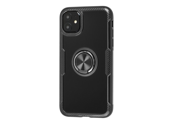 Чехол для iPhone 11 Deen CrystalRing с кольцом черный