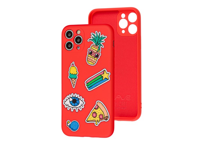 Чехол для iPhone 11 Pro Wave Fancy color style pineapple / red