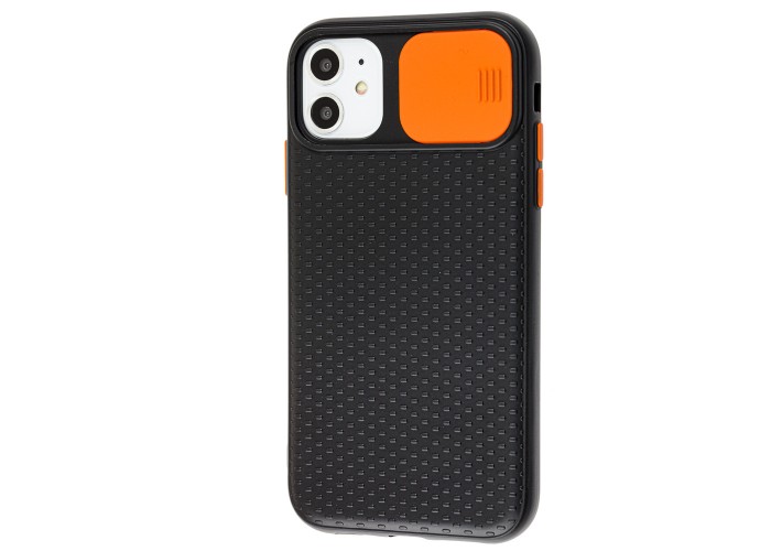 Чехол для iPhone 11 Safety camera черный / оранжевый