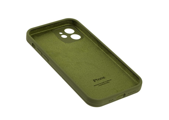 Чехол для iPhone 12 Silicone Slim Full camera army green