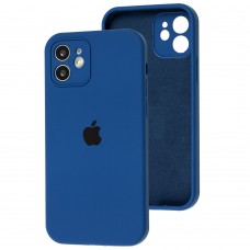 Чехол для iPhone 12 Silicone Slim Full camera blue cobalt