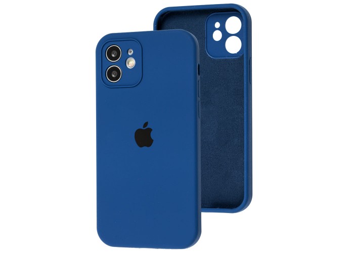 Чехол для iPhone 12 Silicone Slim Full camera blue cobalt